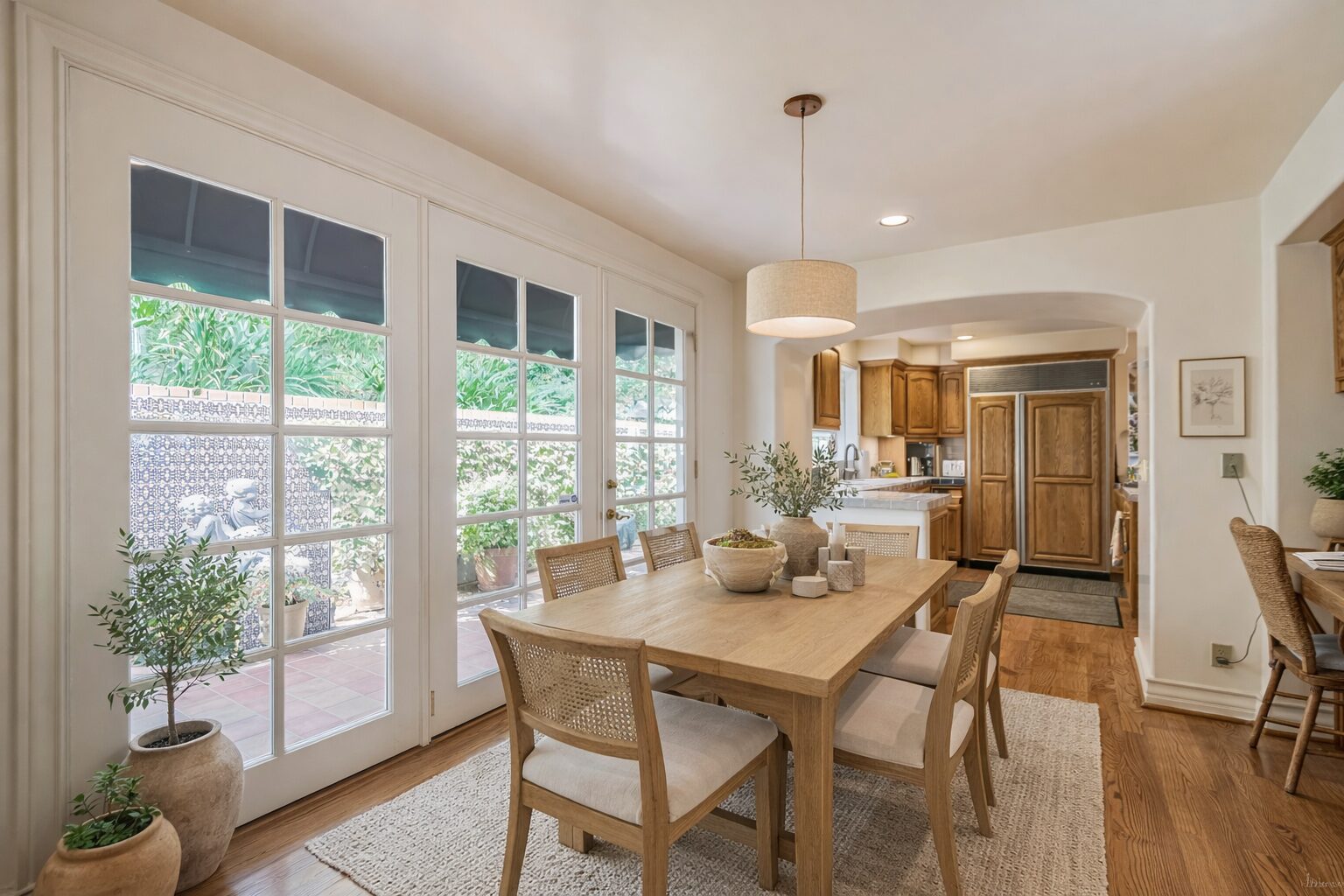 Breakfast room opening to the garden patio