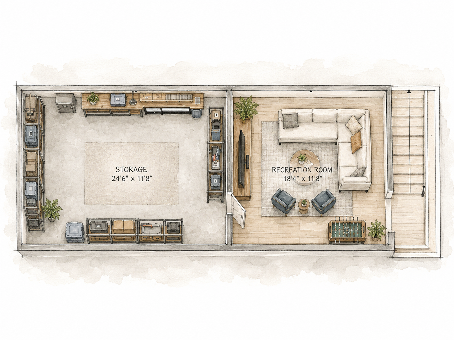 14405 Mulholland — basement floor plan