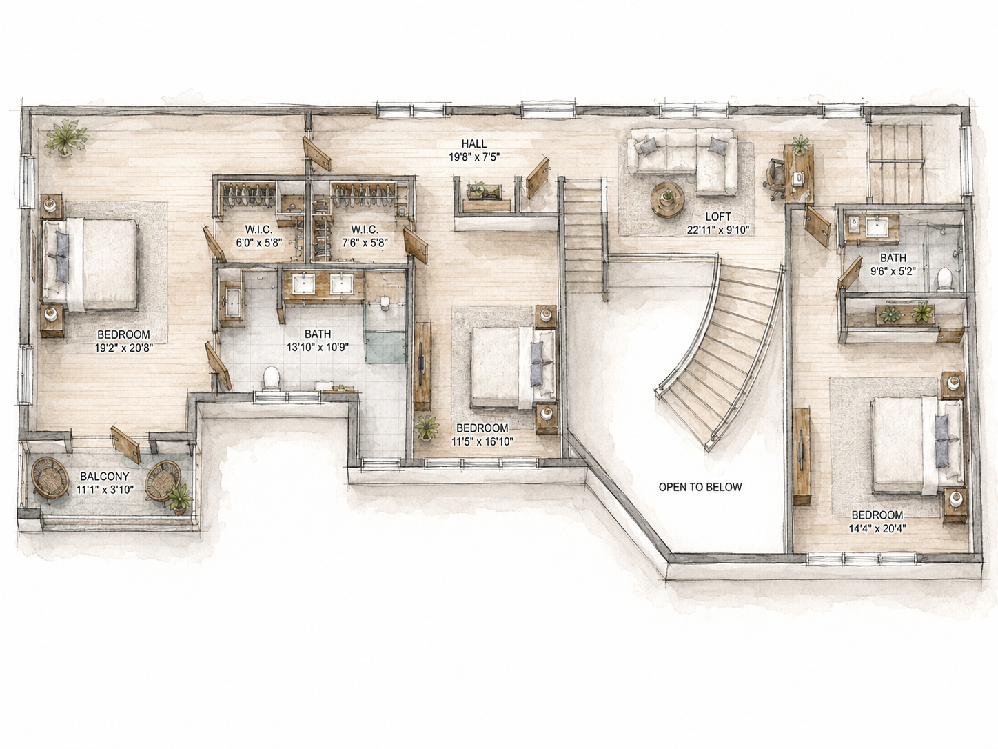 14405 Mulholland — second floor plan